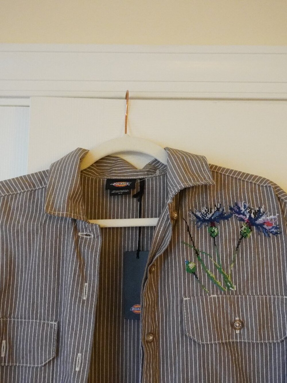 Customized Dickies Shirt with Cornflowers
